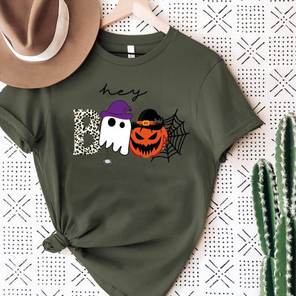 Hey Boo Halloween Shirt - Bliss Birthday Shirts - S - Forest