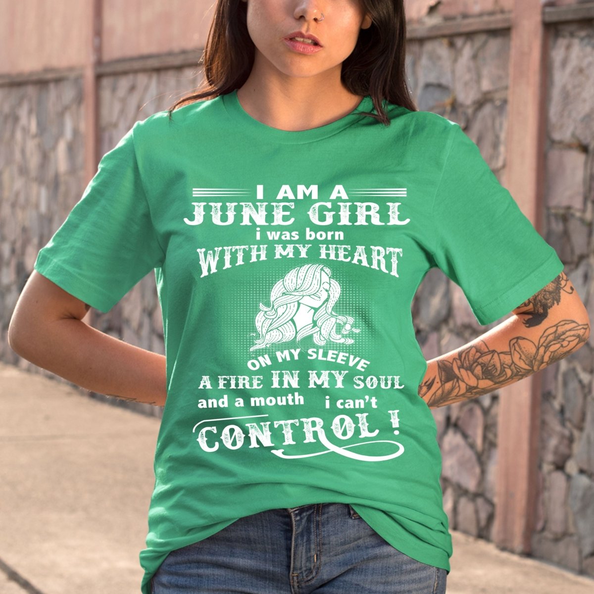 I Am a June Girl (Fire in My Soul) - Bella Canvas Birthday Shirt - Bliss Birthday Shirts - Small - Teal