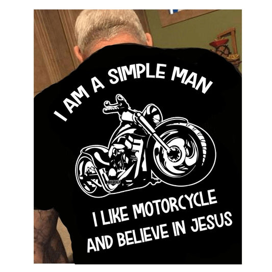 I Am a Simple Man - Men's Birthday Shirt - Bliss Birthday Shirts - Small - Black With Back