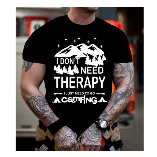 I Don't Need Therapy, I Just Need to Go Camping - Men's Birthday Shirt - Bliss Birthday Shirts - Small - Black