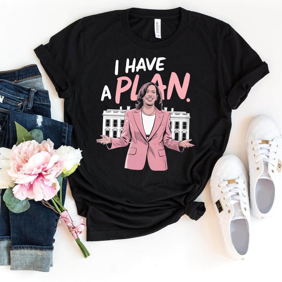 I Have A Plan Kamala Harris T-Shirt – Unisex Political Apparel - Bliss Birthday Shirts - Black - S