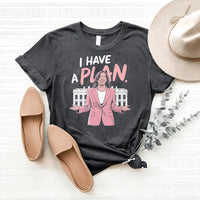 I Have A Plan Kamala Harris T-Shirt – Unisex Political Apparel - Bliss Birthday Shirts - Heather Dark Grey - S