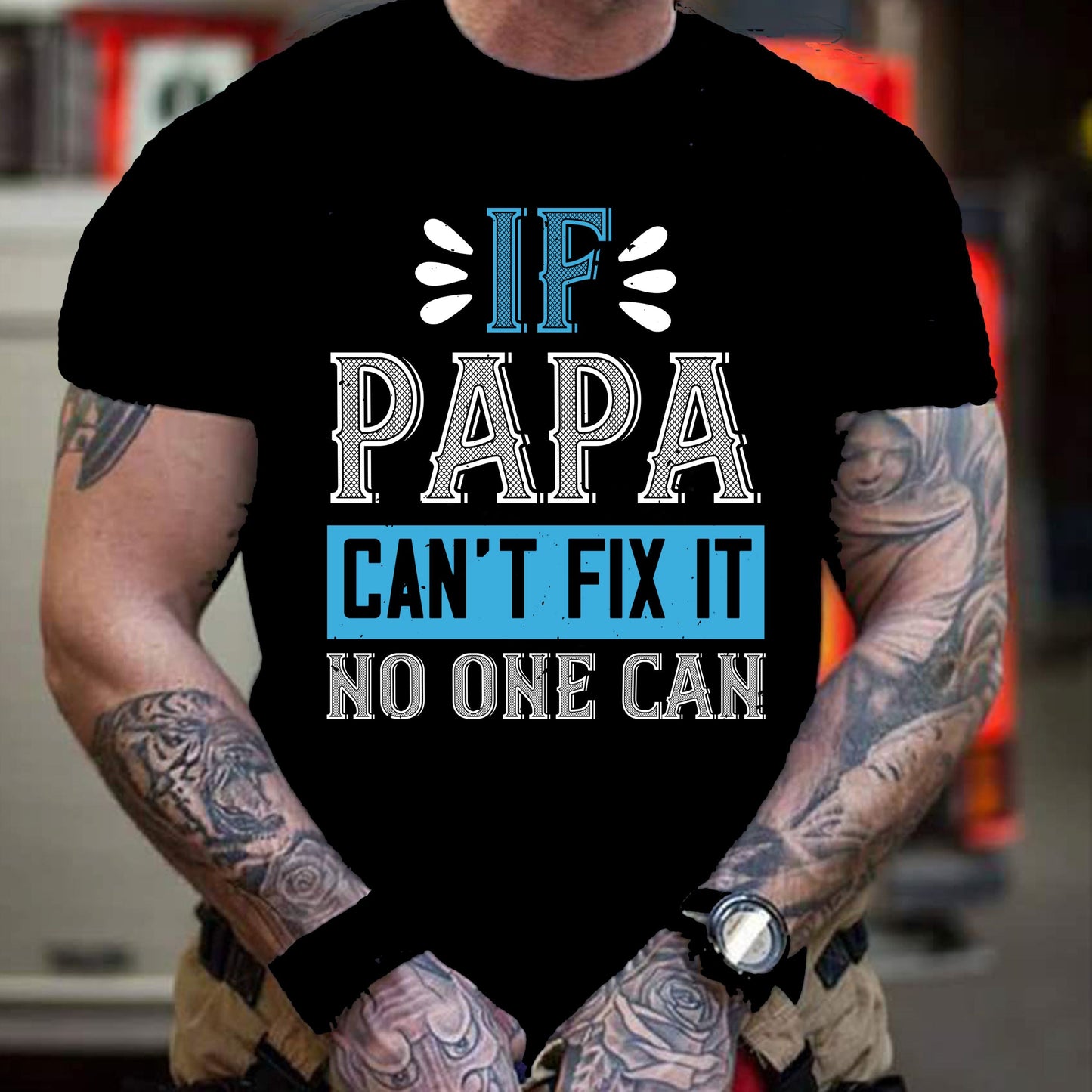 "IF PAPA CAN'T FIX IT" - Men's Birthday Shirt - Bliss Birthday Shirts - Small - Black