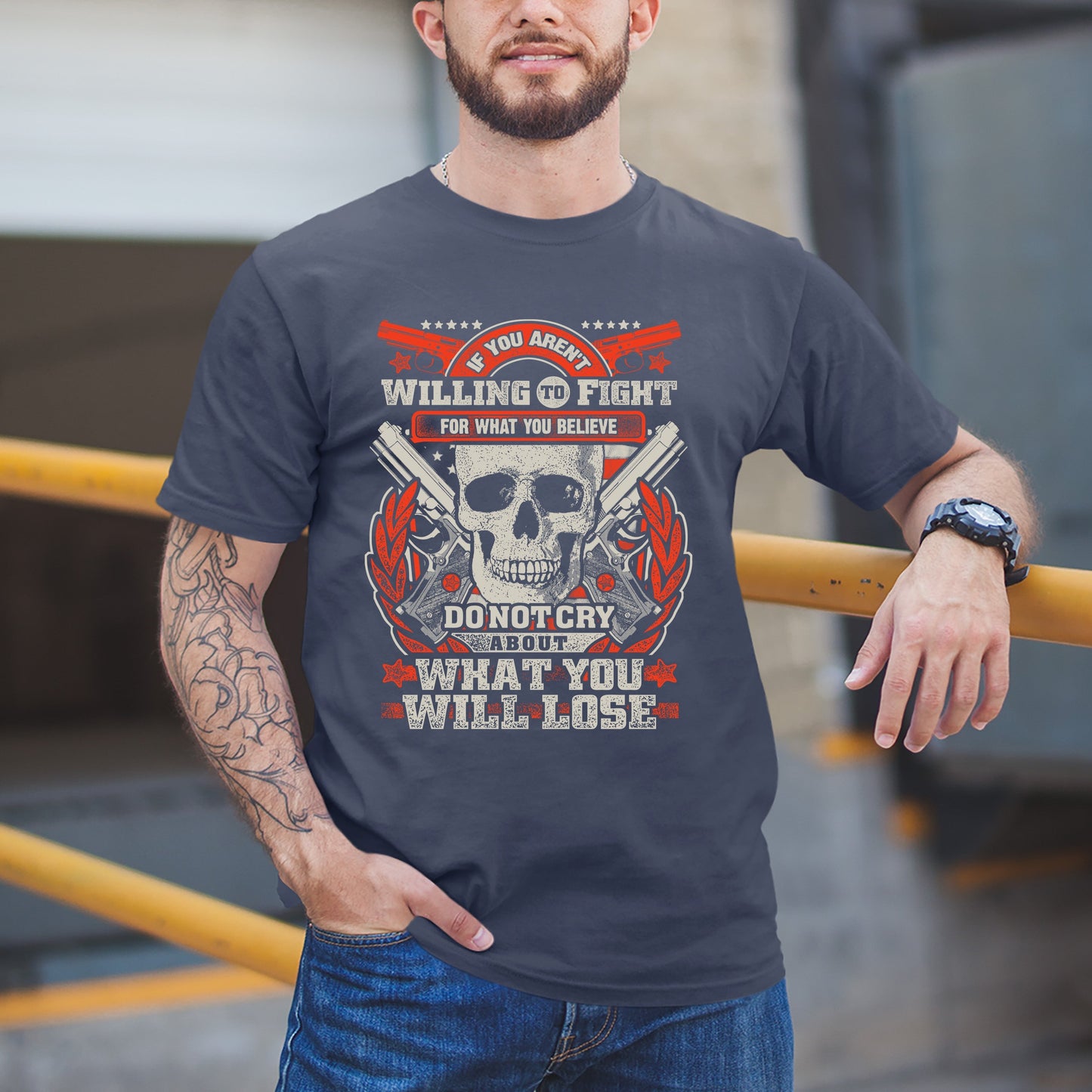 "IF YOU AREN'T WILLING TO FIGHT" - Veteran Birthday Shirt - Bliss Birthday Shirts - Small - navy