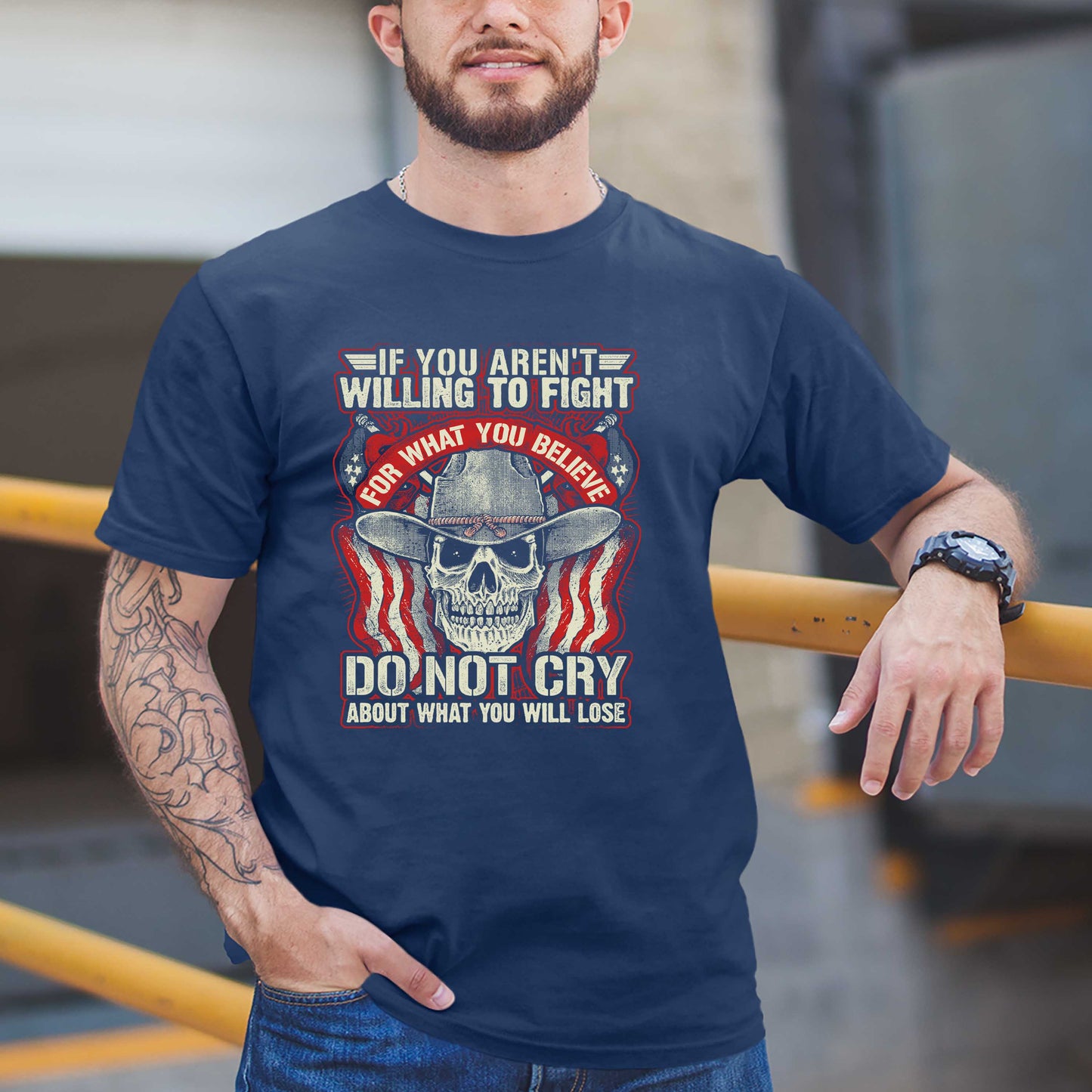 "IF YOU AREN'T WILLING" - Veteran Birthday Shirt - Bliss Birthday Shirts - Small - navy