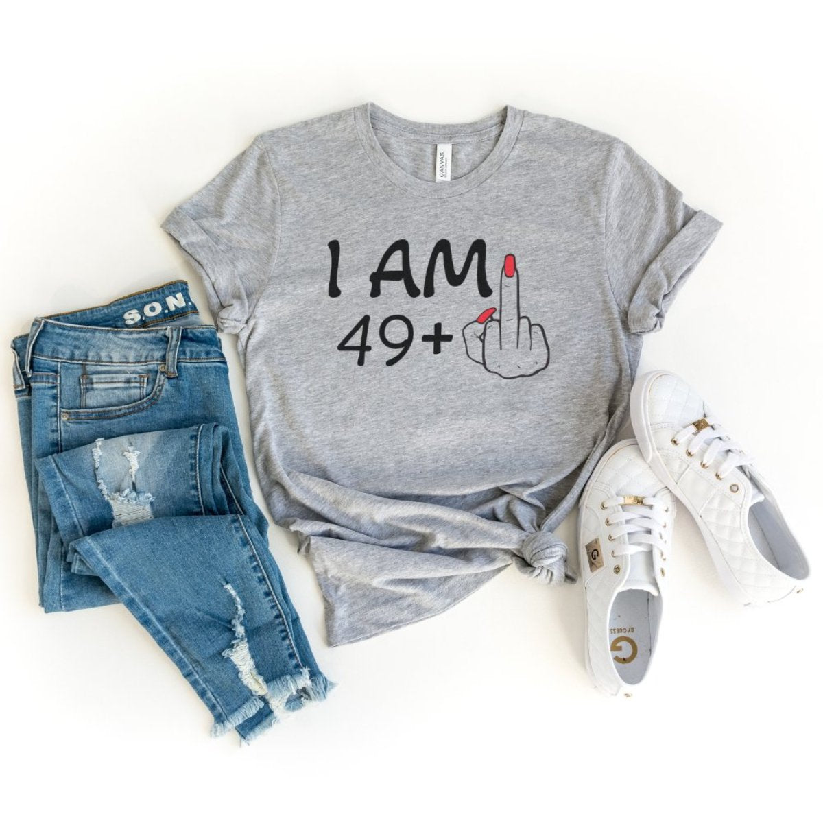 I'm 49 + 1 Birthday Shirt - Custom 50th Birthday T - Shirt - Bliss Birthday Shirts - S - Athletic Heather