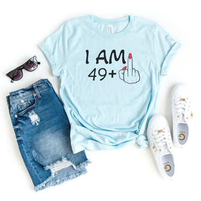 I'm 49 + 1 Birthday Shirt - Custom 50th Birthday T - Shirt - Bliss Birthday Shirts - S - Heather Ice Blue