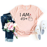 I'm 49 + 1 Birthday Shirt - Custom 50th Birthday T - Shirt - Bliss Birthday Shirts - S - Heather Peach