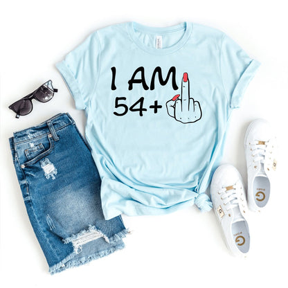 I'm 54 + 1 Birthday Shirt - Custom 55th Birthday T-Shirt - Bliss Birthday Shirts - Heather Ice Blue - S