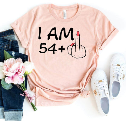 I'm 54 + 1 Birthday Shirt - Custom 55th Birthday T-Shirt - Bliss Birthday Shirts - Heather Peach - S