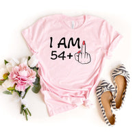 I'm 54 + 1 Birthday Shirt - Custom 55th Birthday T-Shirt - Bliss Birthday Shirts - Pink - S