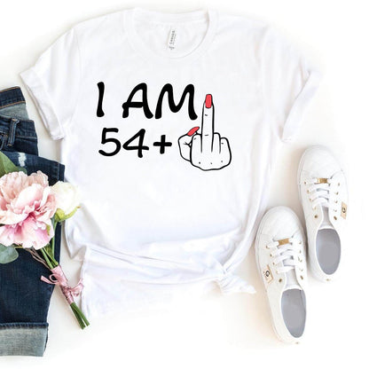 I'm 54 + 1 Birthday Shirt - Custom 55th Birthday T-Shirt - Bliss Birthday Shirts - White - S