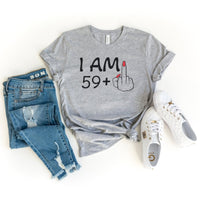 I'm 59 + 1 Birthday Shirt - Custom Any Age Birthday T - Shirt - Bliss Birthday Shirts - S - Athletic Heather