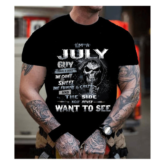 I'm a July Guy - I Have 3 Sides Birthday Shirt - Bliss Birthday Shirts - Small - Black