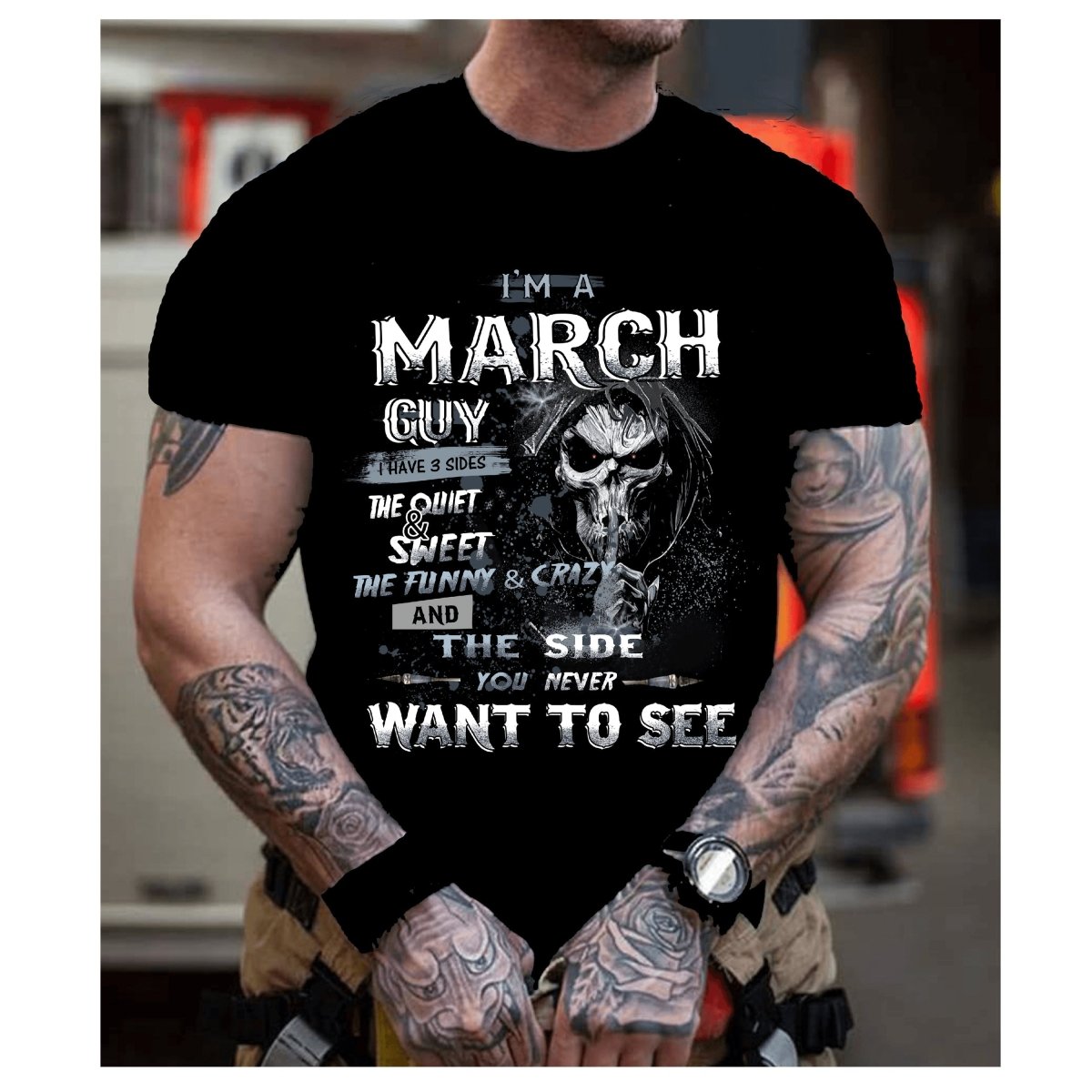 I'm a March Guy - I Have 3 Sides Birthday Shirt - Bliss Birthday Shirts - Small - Black