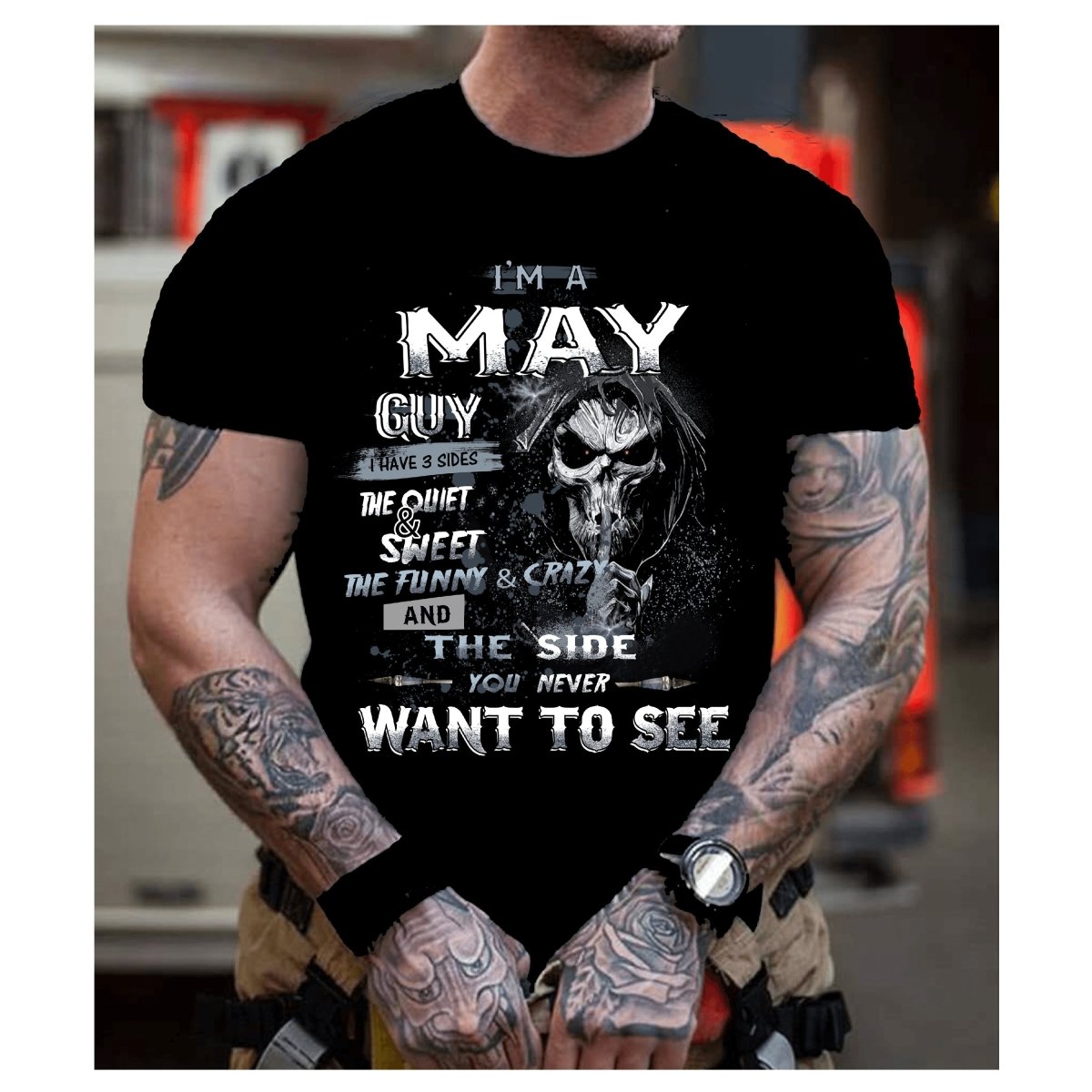 I'm a May Guy - I Have 3 Sides Birthday Shirt - Bliss Birthday Shirts - Small - Black