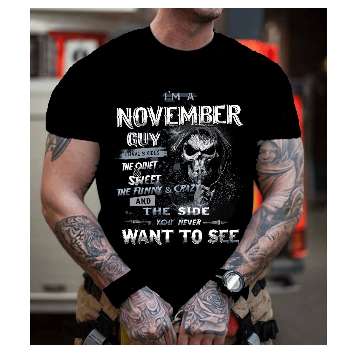 I'm a November Guy - I Have 3 Sides Birthday Shirt - Bliss Birthday Shirts - Small - Black