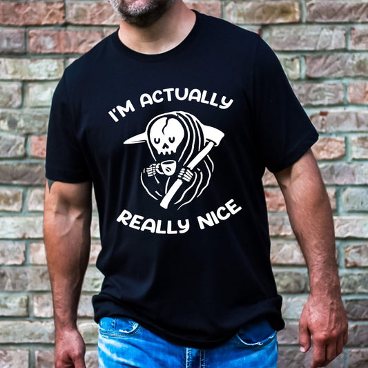 I'm Actually Really Nice - Men's Birthday Shirt - Bliss Birthday Shirts - Small - Black