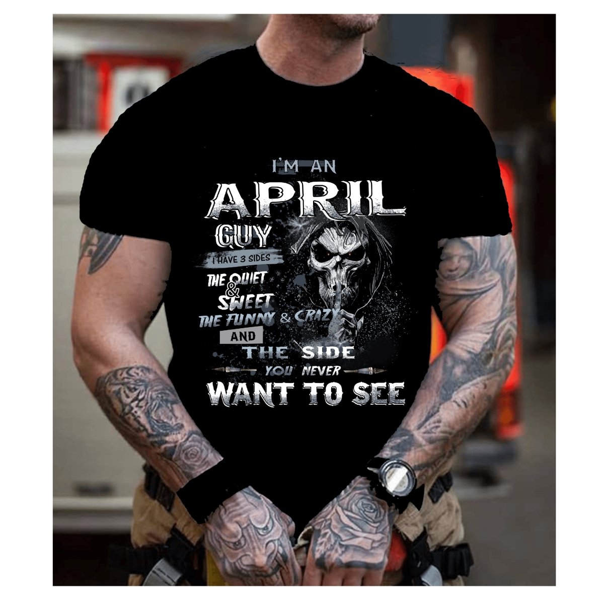 I'm an April Guy - I Have 3 Sides Birthday Shirt - Bliss Birthday Shirts - Small - Black