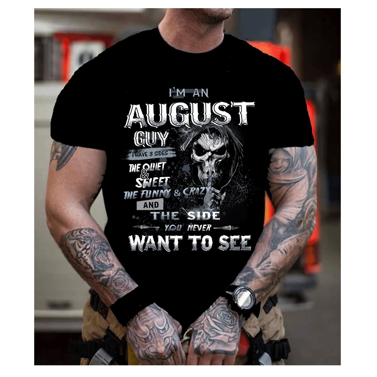 I'm an August Guy - I Have 3 Sides Birthday Shirt - Bliss Birthday Shirts - Small - Black