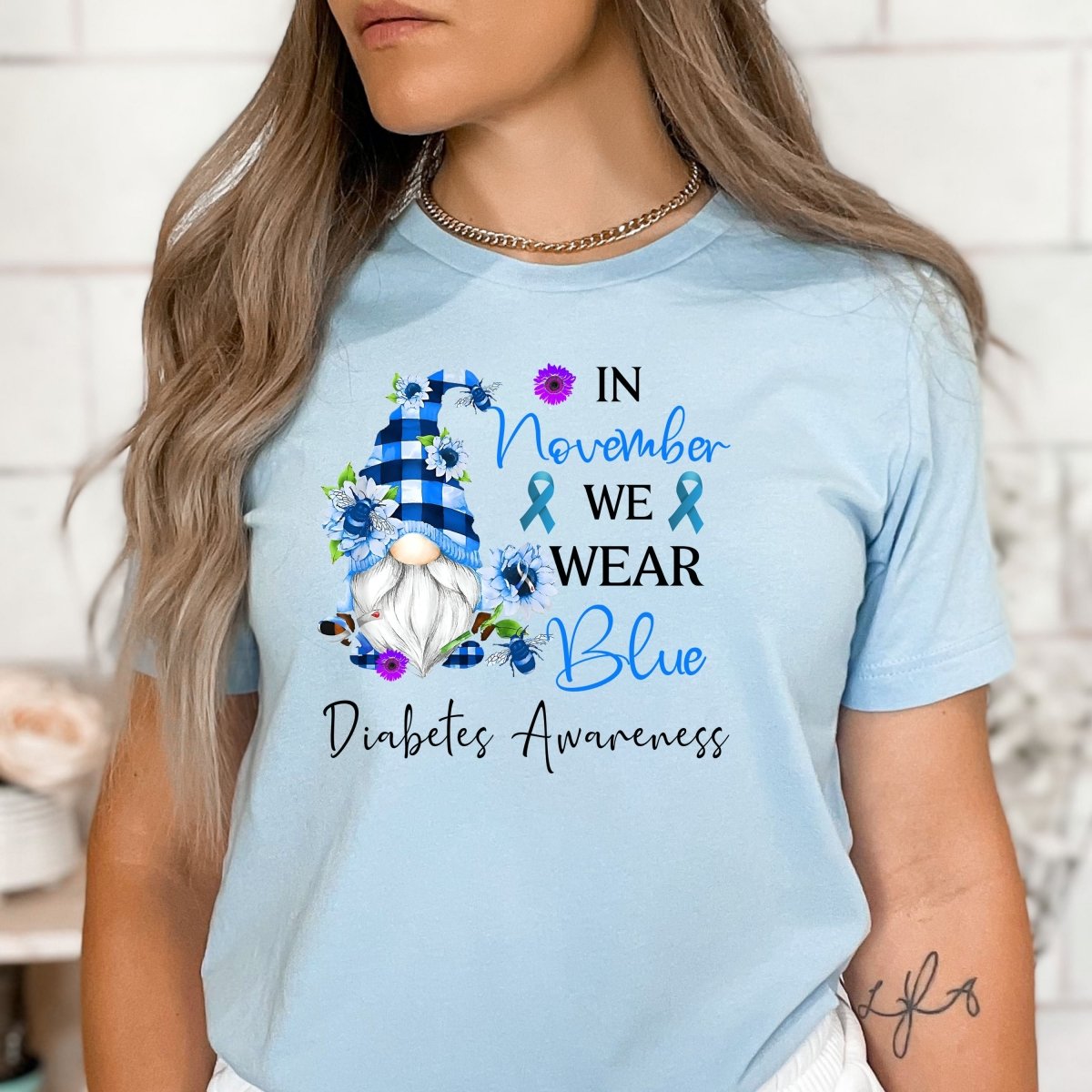 In November We Wear Blue - Birthday Shirt - Bliss Birthday Shirts - Small - BabyBlue