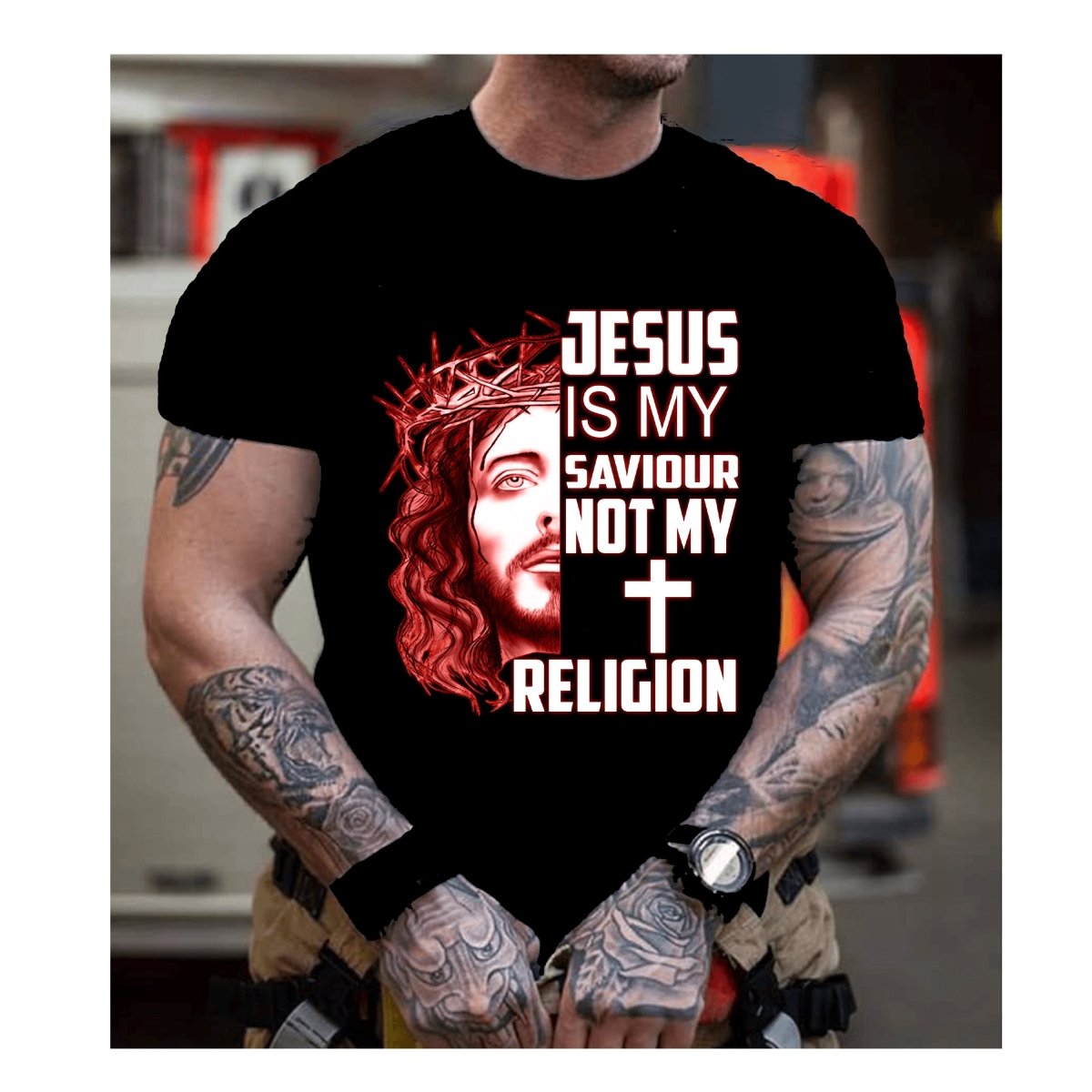 Jesus is My Saviour - Men's Birthday Shirt - Bliss Birthday Shirts - Small - Black