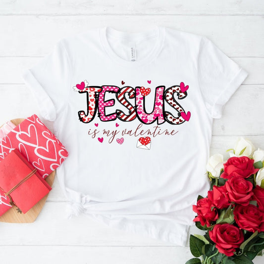 Jesus Is My Valentine Womens T - Shirt - Inspirational Valentine Tee - Bliss Birthday Shirts - White - S