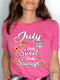 July Girls - Sorta Sweet Sorta Savage Birthday Shirt - Bliss Birthday Shirts - Small - Pink