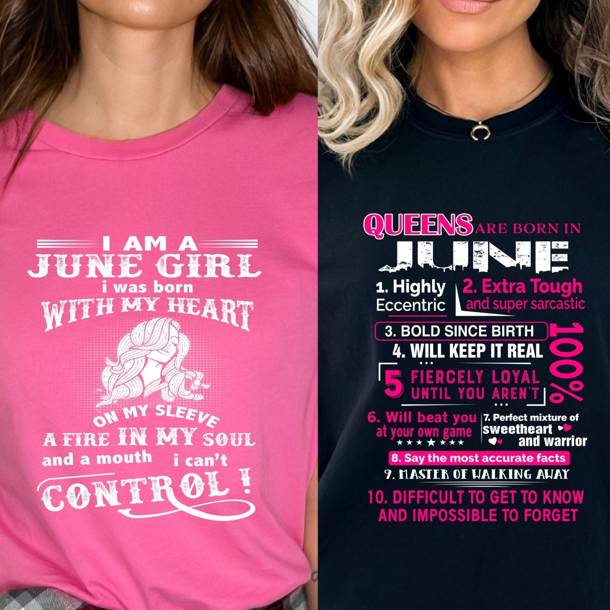 June Combo Offer - Two Best Selling Designs Queen and Soul Birthday Shirts - Bliss Birthday Shirts - Small - Unisex