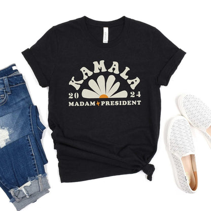 Kamala Harris 2024 Madam President Feminist Shirt - Premium T - Shirt - Bliss Birthday Shirts - S - Black