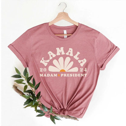 Kamala Harris 2024 Madam President Feminist Shirt - Premium T - Shirt - Bliss Birthday Shirts - S - Heather Mauve