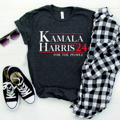 Kamala Harris 2024 Shirt - Madam President for The People - Premium T - Shirt - Bliss Birthday Shirts - S - Grey