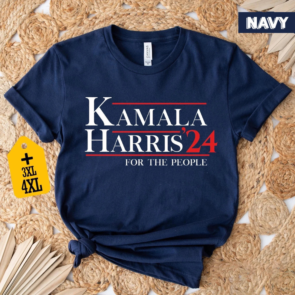 Kamala Harris 2024 Shirt - Madam President for The People - Premium T - Shirt - Bliss Birthday Shirts - S - Navy Blue