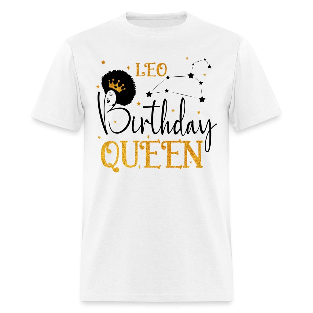 Leo Birthday Queen Shirt - Custom T - Shirt - Bliss Birthday Shirts - White - S