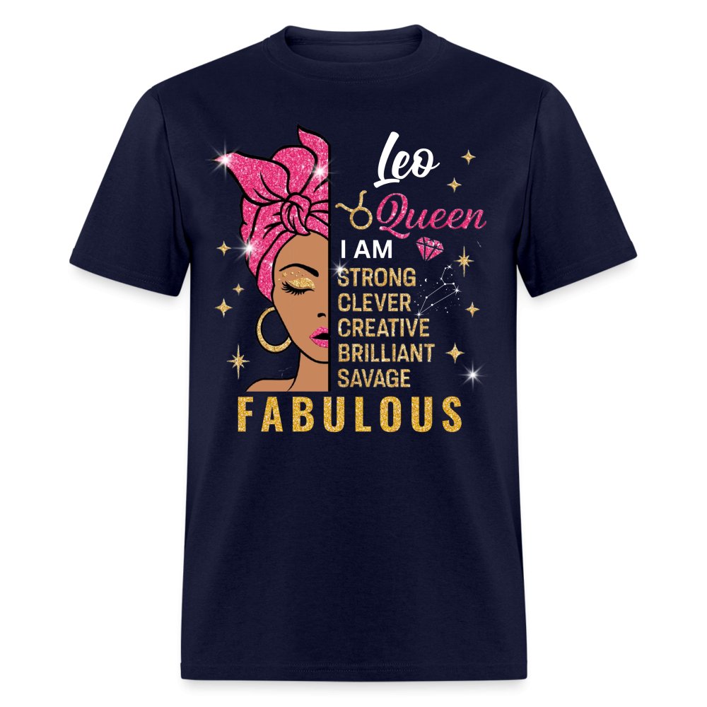 Leo Fabulous Birthday Shirt - Custom Unisex T - Shirt - Bliss Birthday Shirts - Navy - S