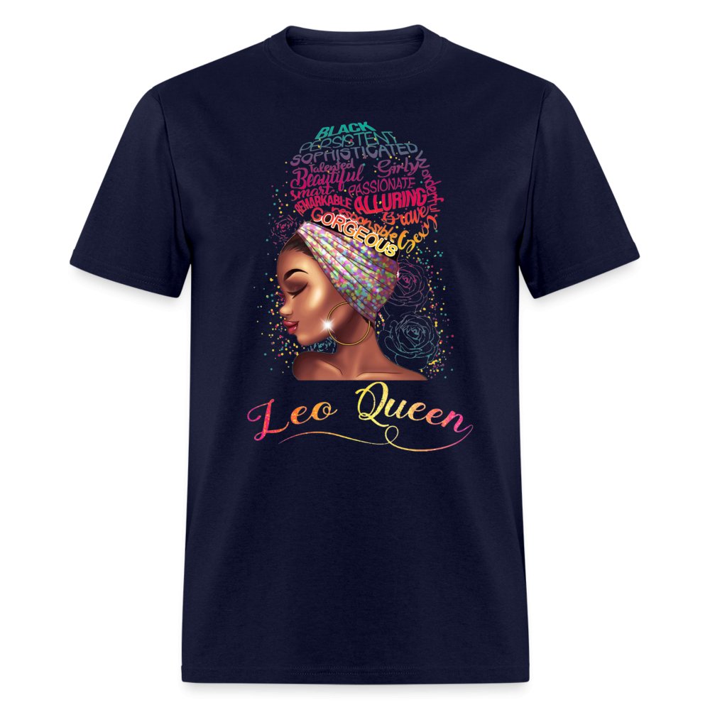 Leo Queen Birthday Shirt - Custom T - Shirt - Bliss Birthday Shirts - Navy - S