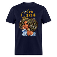 Leo Queen Talented Birthday Shirt - Custom T - Shirt - Bliss Birthday Shirts - Navy - S