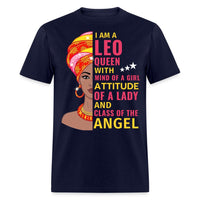 Leo Queen Unisex Birthday Shirt - Custom T - Shirt - Bliss Birthday Shirts - Navy - S