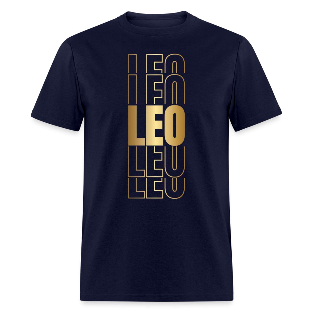 Leo Star Sign Unisex Shirt - Custom T - Shirt - Bliss Birthday Shirts - Navy - S