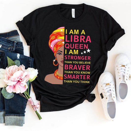 Libra Queen Birthday Shirt - Custom Zodiac T - Shirt - Bliss Birthday Shirts - Black - S