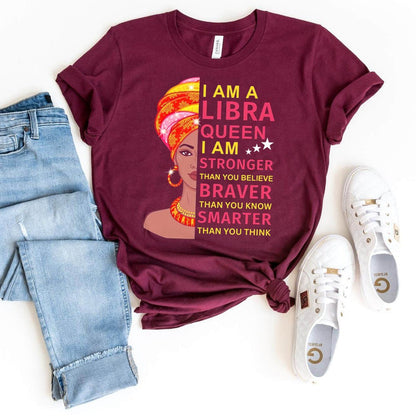 Libra Queen Birthday Shirt - Custom Zodiac T-Shirt - Bliss Birthday Shirts - Maroon - S