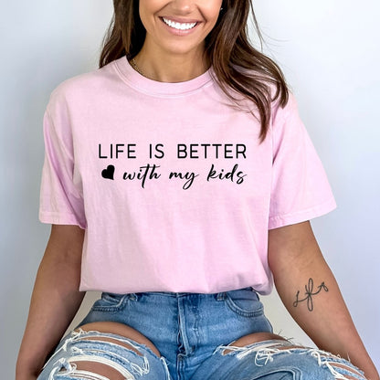 Life is Better with My Kids - Birthday Shirt - Bliss Birthday Shirts - Small - Pink