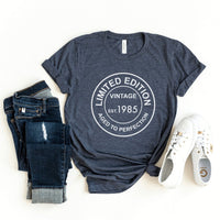 Limited Edition Birthday Shirt - Custom Year T - Shirt - Bliss Birthday Shirts - S - Heather Navy