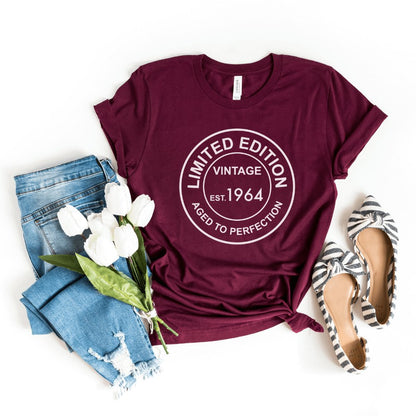 Limited Edition Birthday Shirt - Custom Year T - Shirt - Bliss Birthday Shirts - S - Maroon