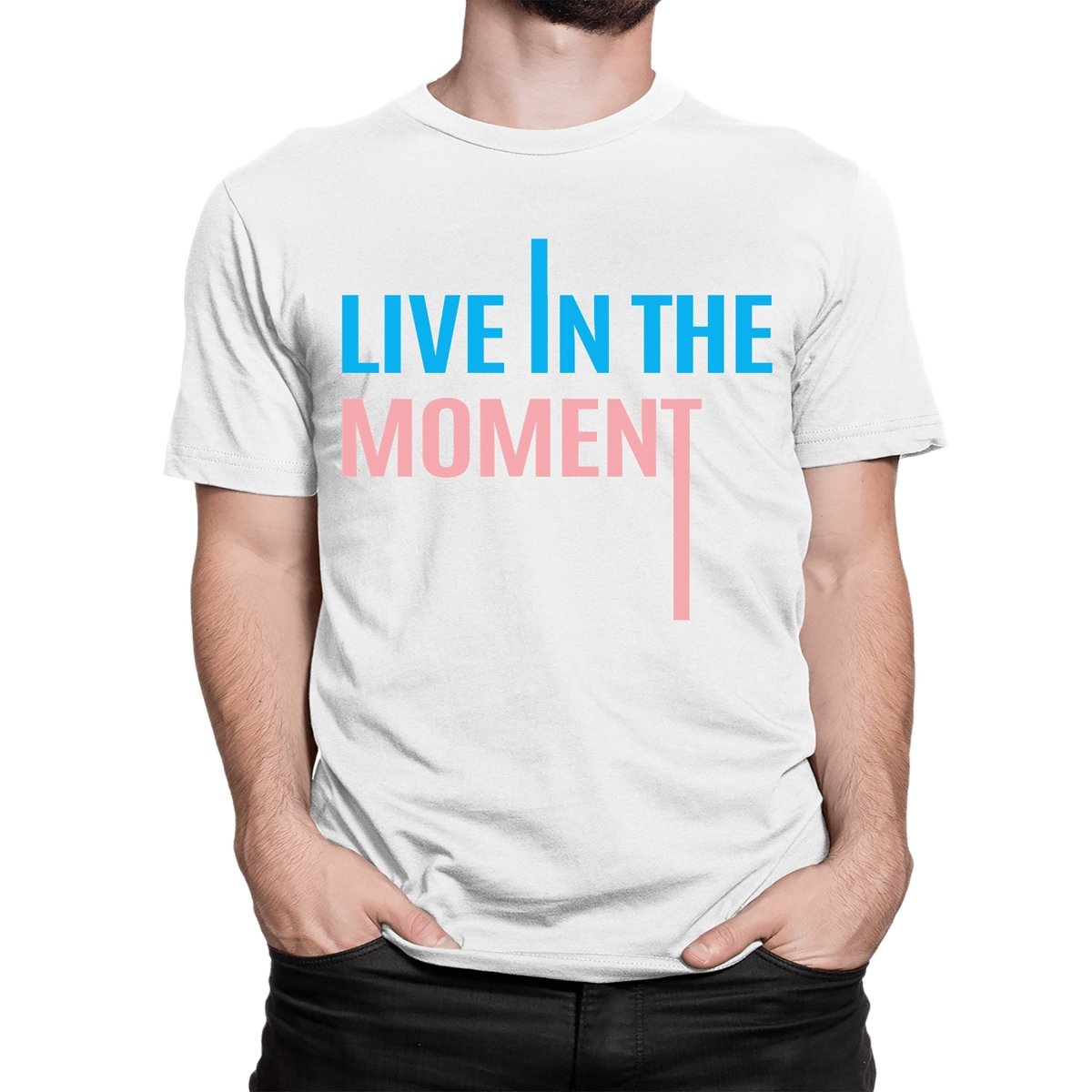 Live in the Moment - Men's Birthday Shirt - Bliss Birthday Shirts - Small - White