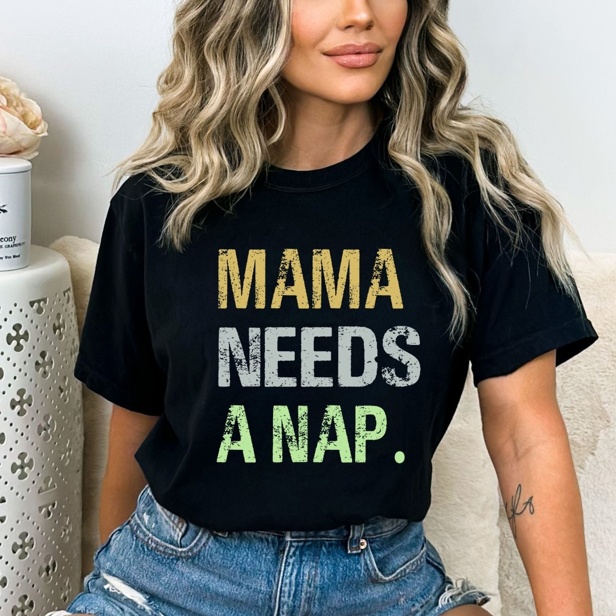 Mama Needs a Nap - Birthday Shirt - Bliss Birthday Shirts - Small - Black