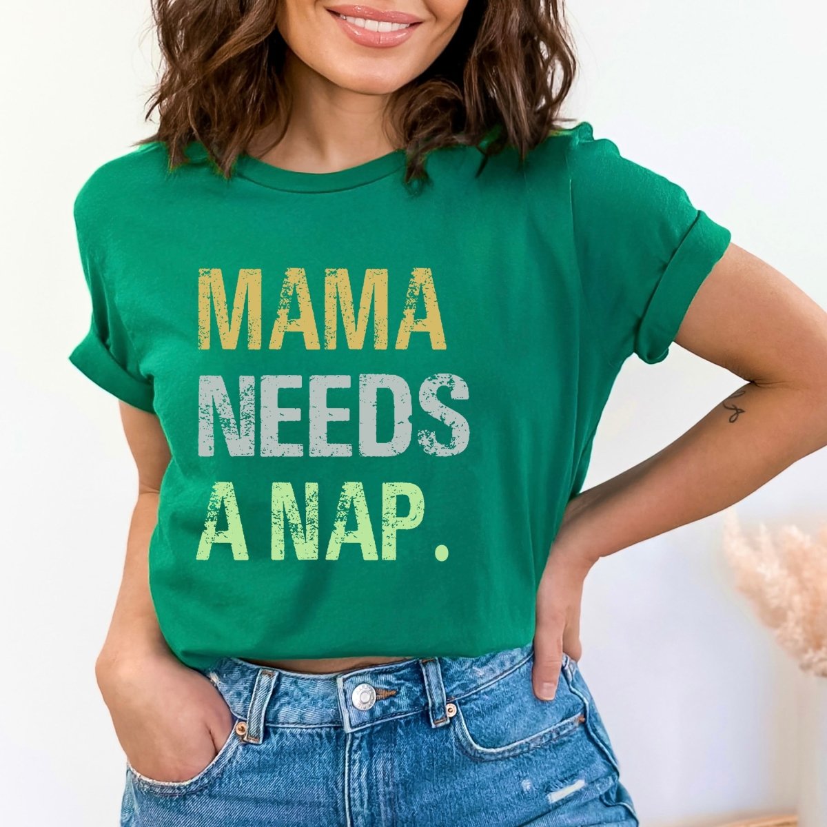 Mama Needs a Nap - Birthday Shirt - Bliss Birthday Shirts - Small - Kelly