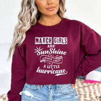 March Girl Are Sunshine - Birthday Sweatshirt & Hoodie - Bliss Birthday Shirts - Small - Maroon