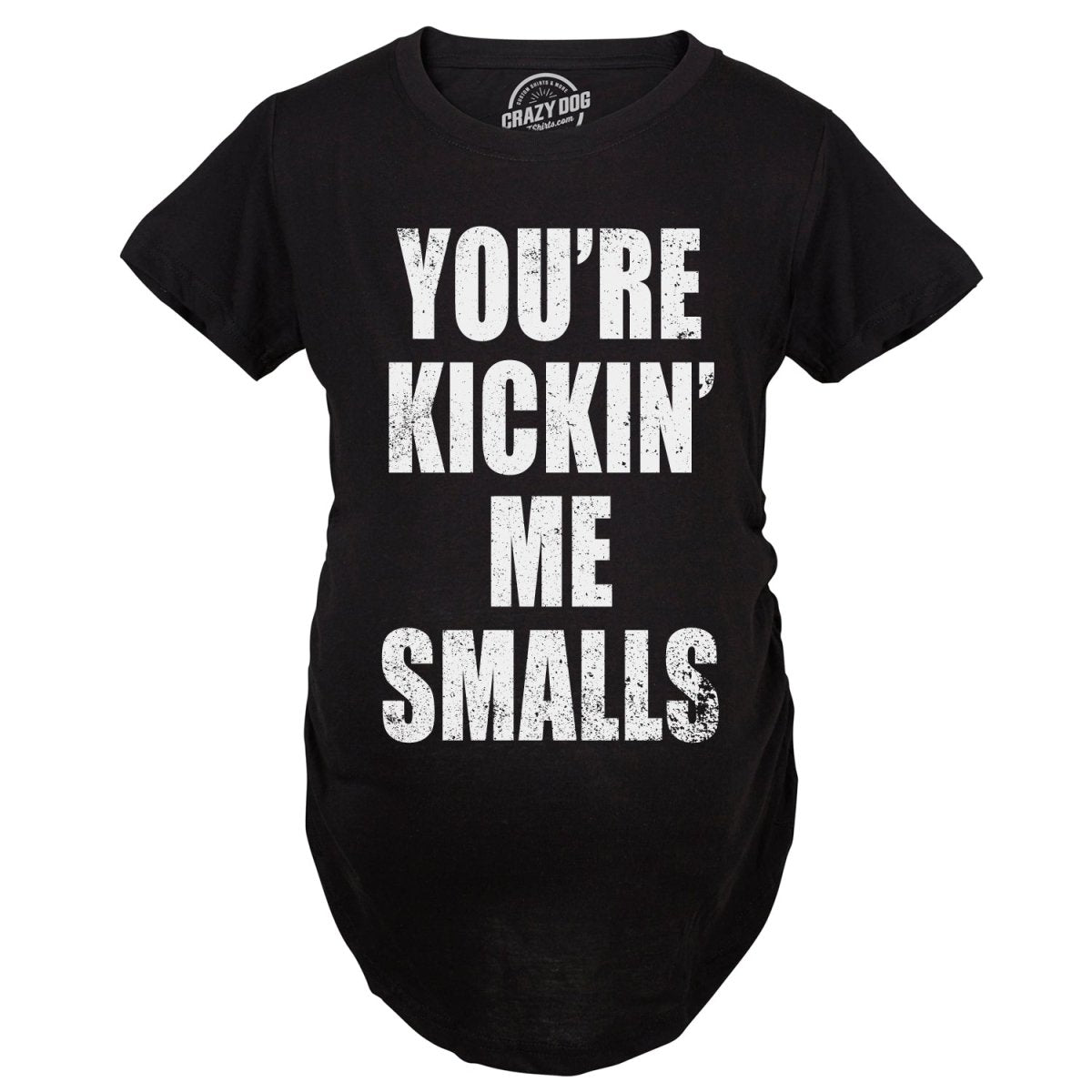 Maternity T Shirt - Kickin Me Smalls Womens Tee - Bliss Birthday Shirts - S - Black