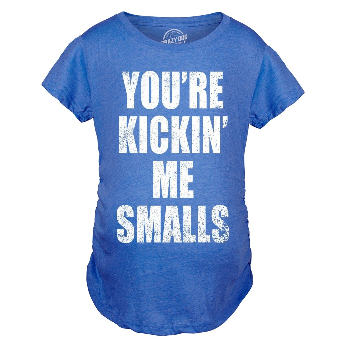 Maternity T Shirt - Kickin Me Smalls Womens Tee - Bliss Birthday Shirts - S - Heather Purple